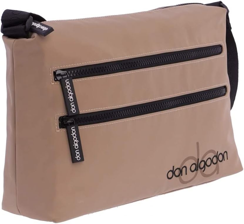 DON ALGODON - Bolso bandolera mujer - Bolso mujer - Bolsos bandolera mujer - Bolsos de mujer con 2 cremalleras exteriores - Bandolera Zita de Nylon